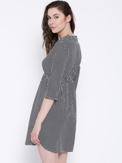 Checked Fit & Flare Dress
