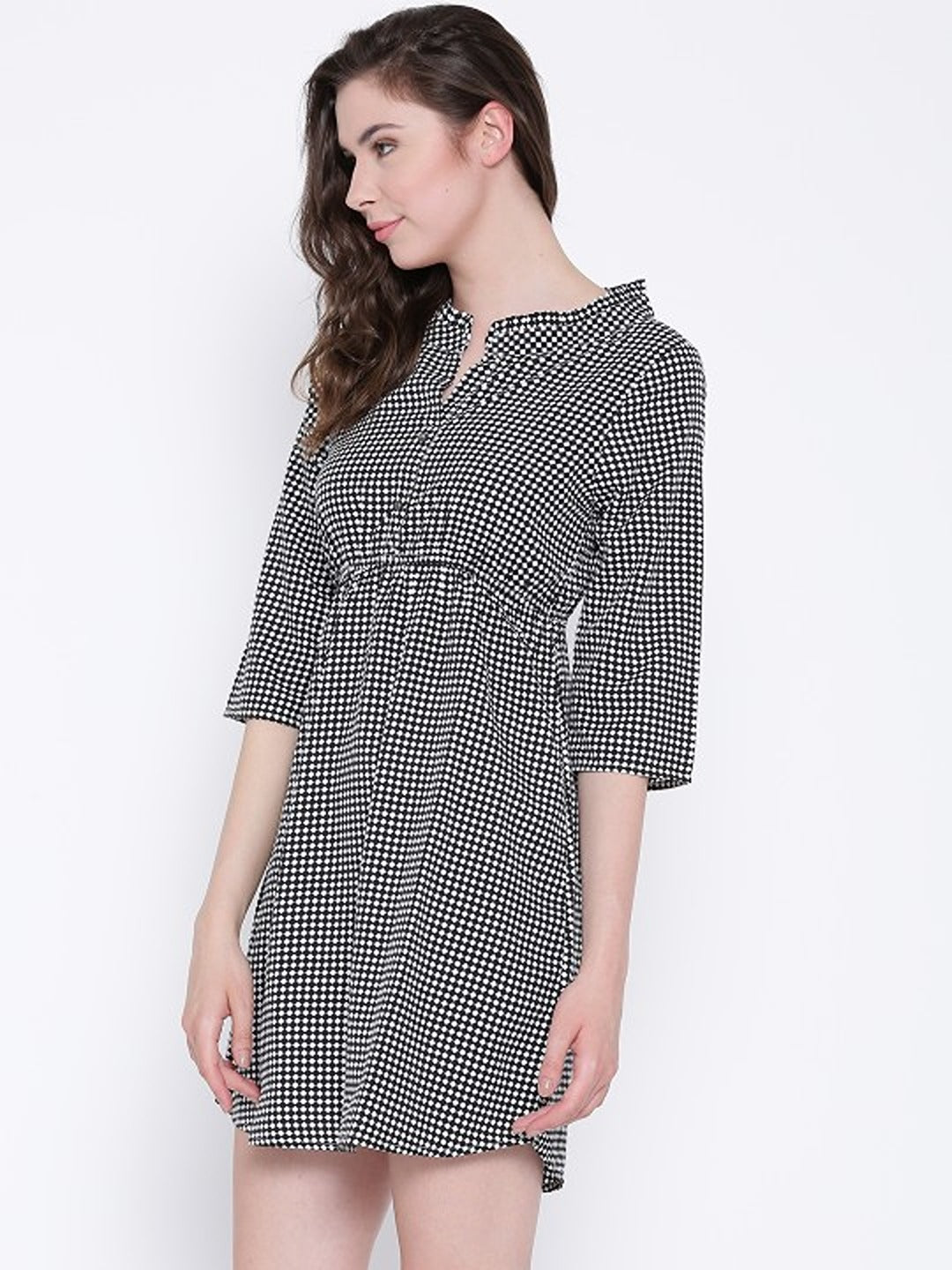 Checked Fit & Flare Dress