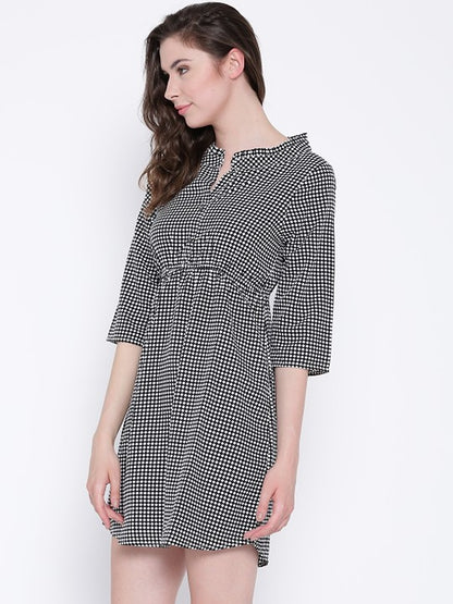 Checked Fit & Flare Dress