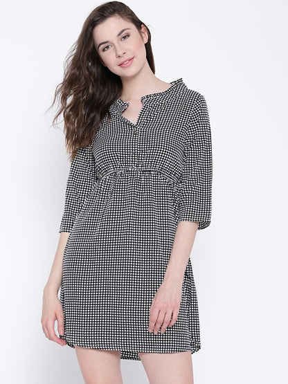Checked Fit & Flare Dress