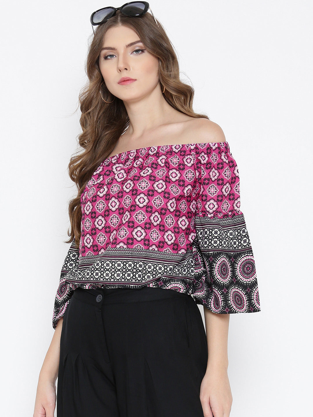 Printed Bardot Top