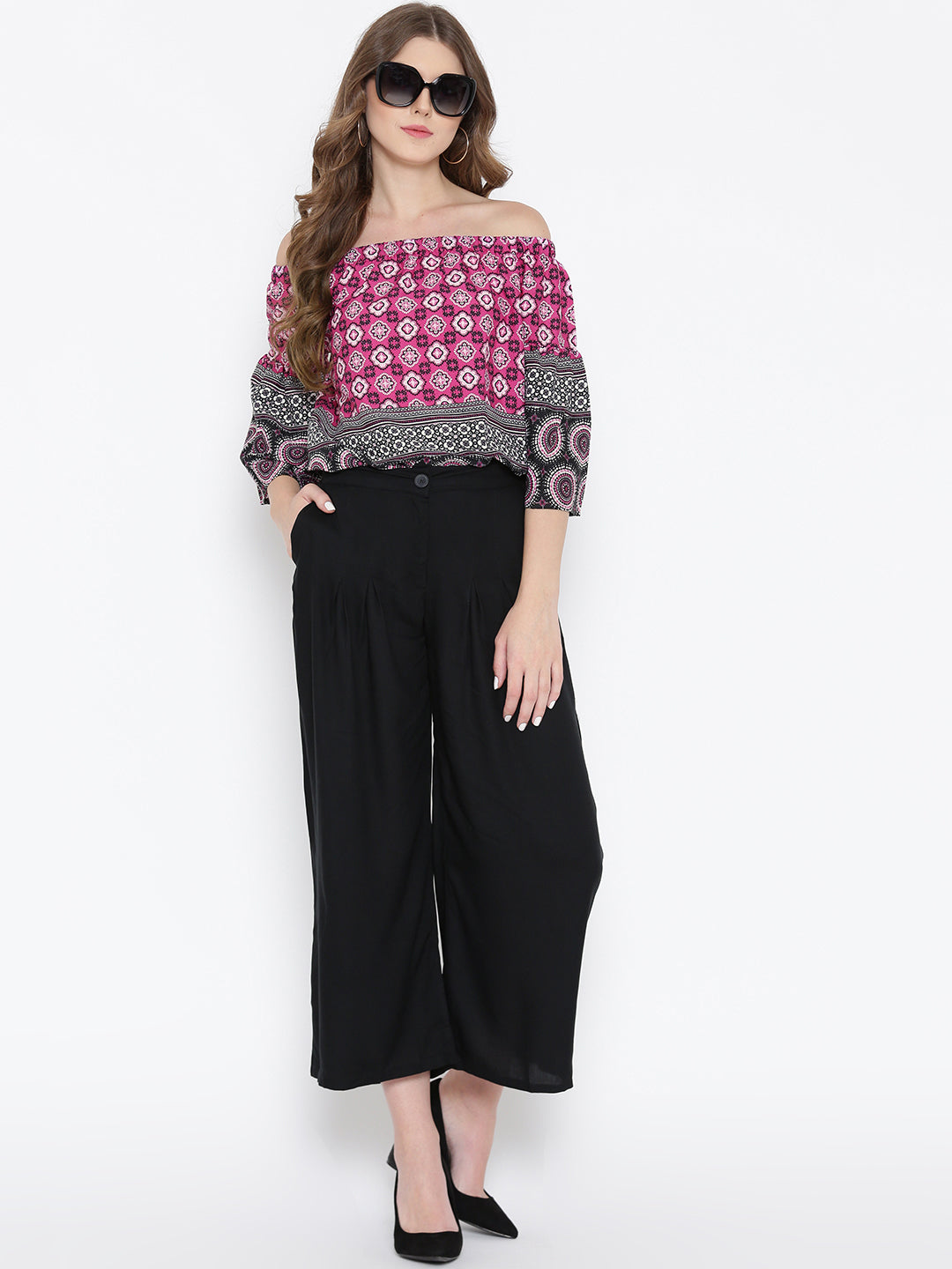 Printed Bardot Top