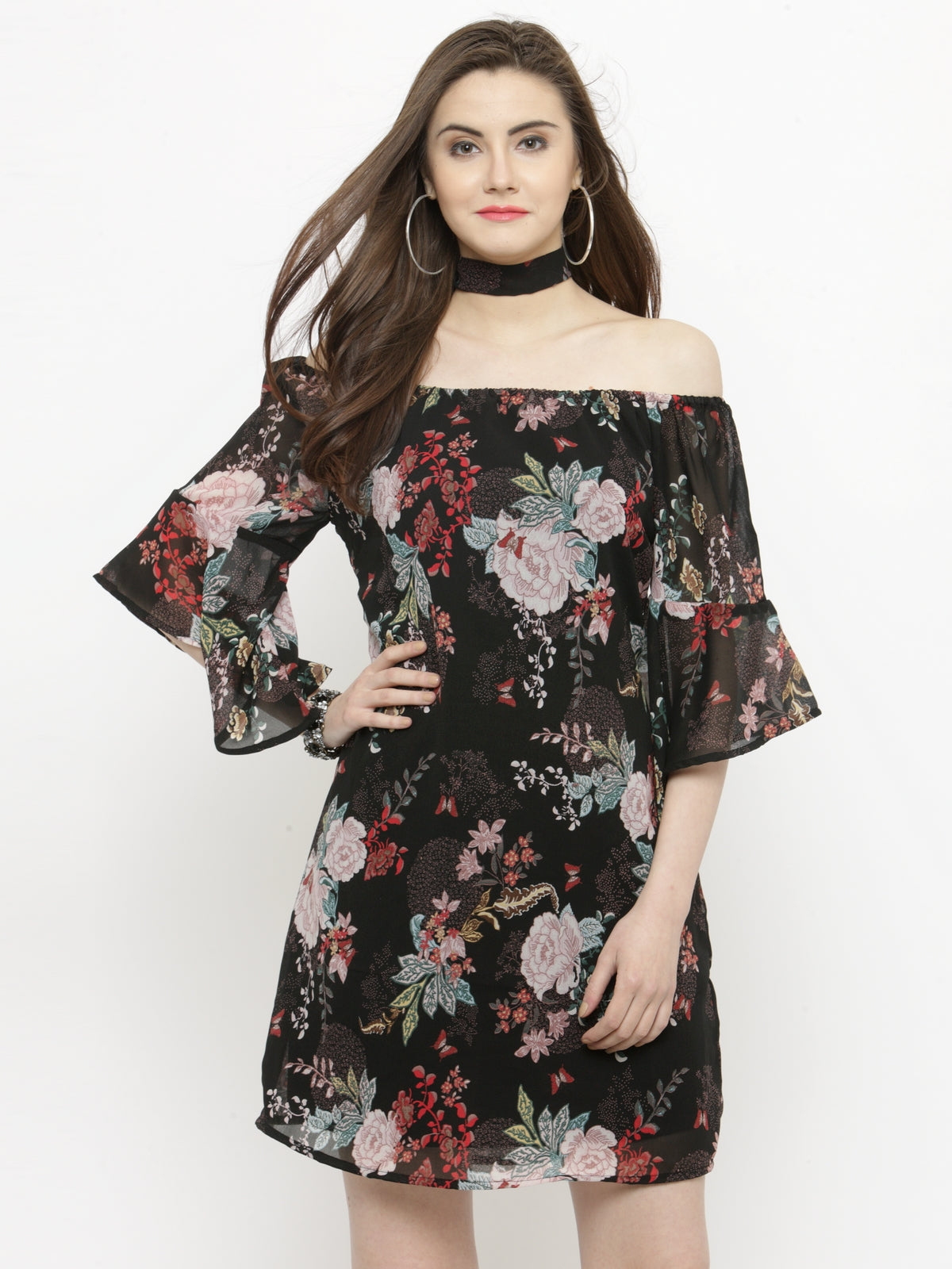 Floral print A-line dress