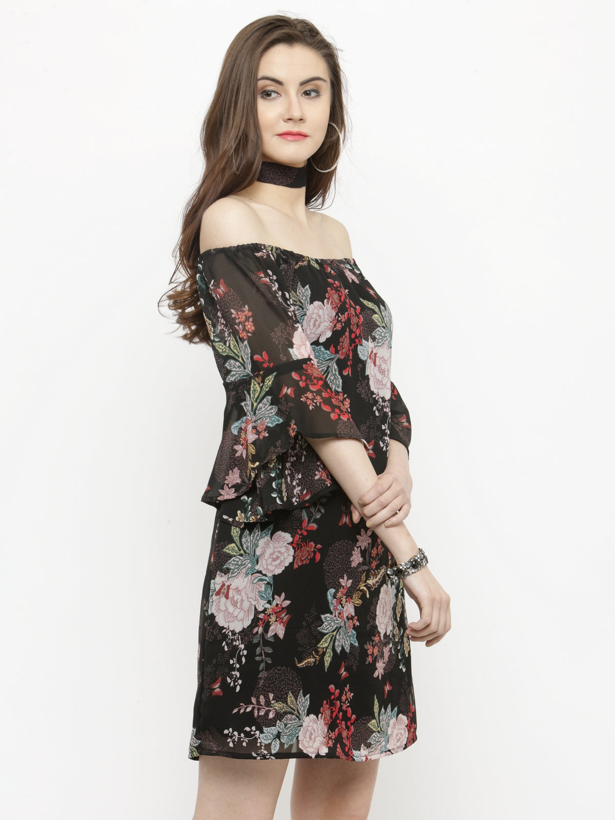Floral print A-line dress