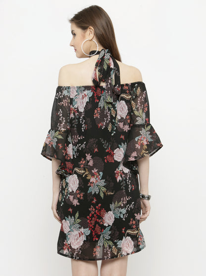 Floral print A-line dress