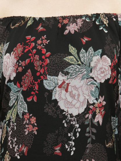 Floral print A-line dress