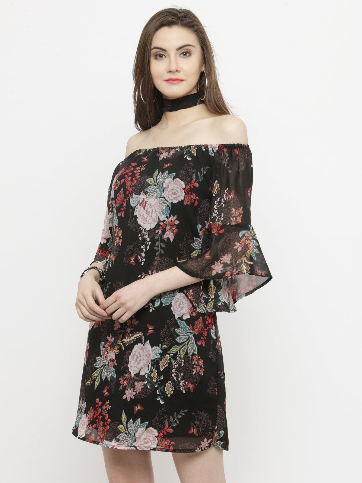 Floral print A-line dress