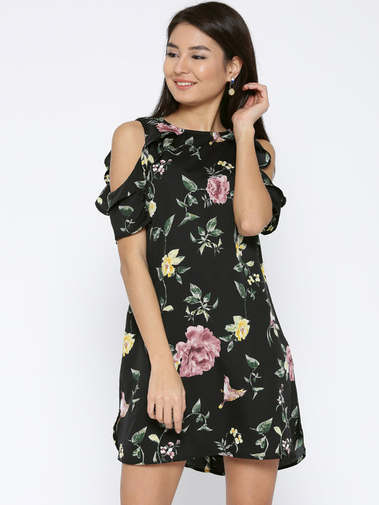 Cold shoulder shift dress