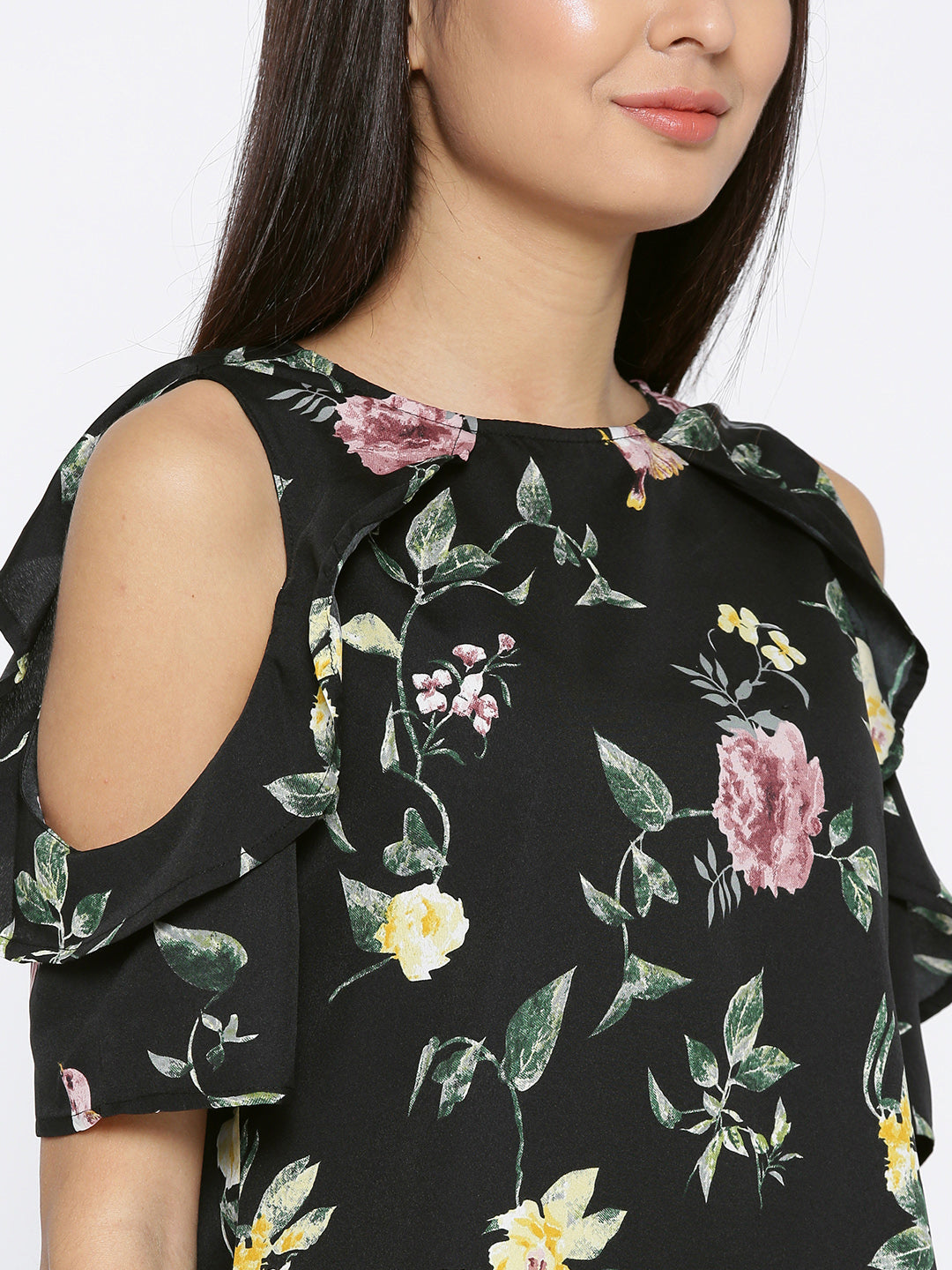 Cold shoulder shift dress