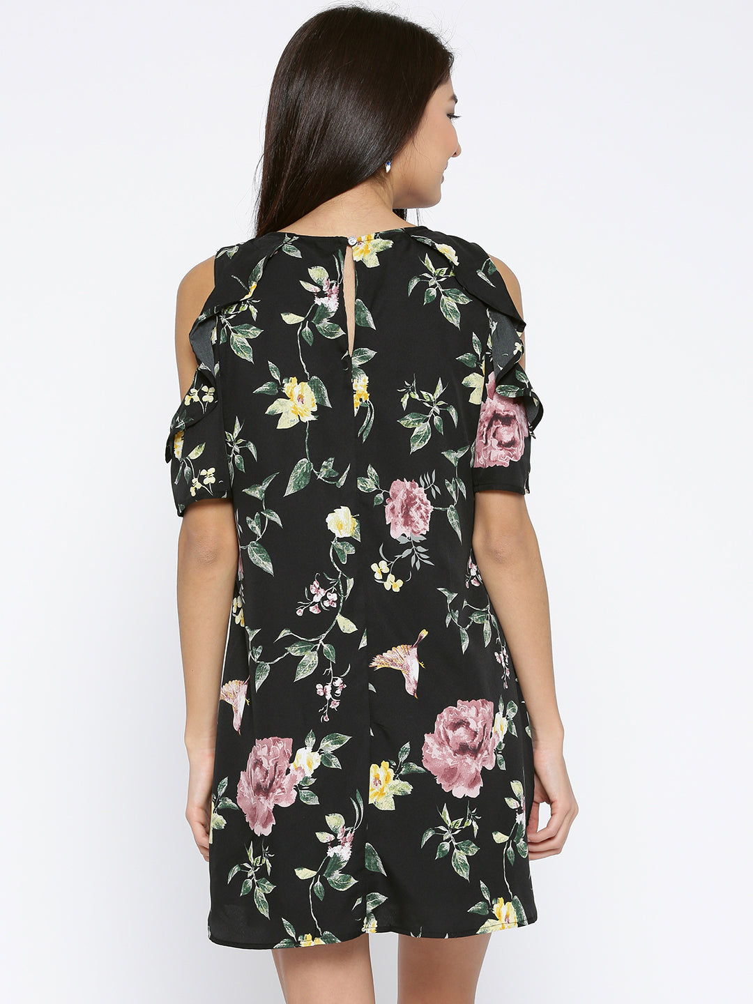 Cold shoulder shift dress