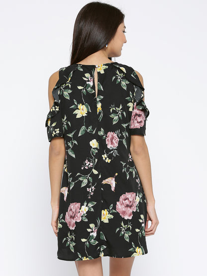 Cold shoulder shift dress