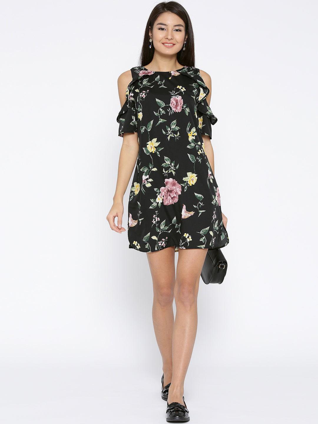 Cold shoulder shift dress