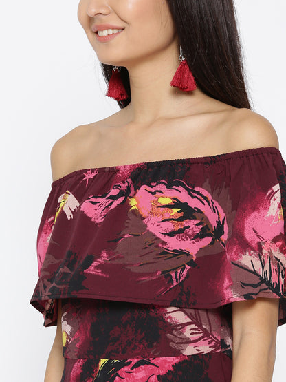 Offshoulder layered dress