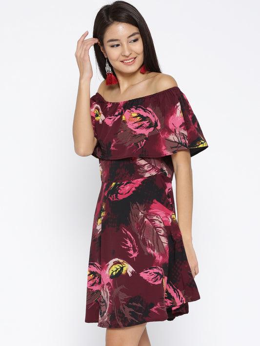 Offshoulder layered dress