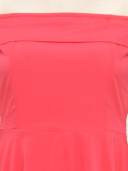 Solid Peach fit & Flear dress