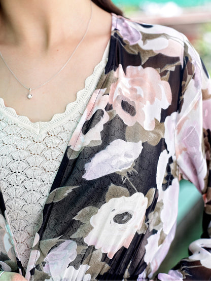 Floral buttoned up shrug