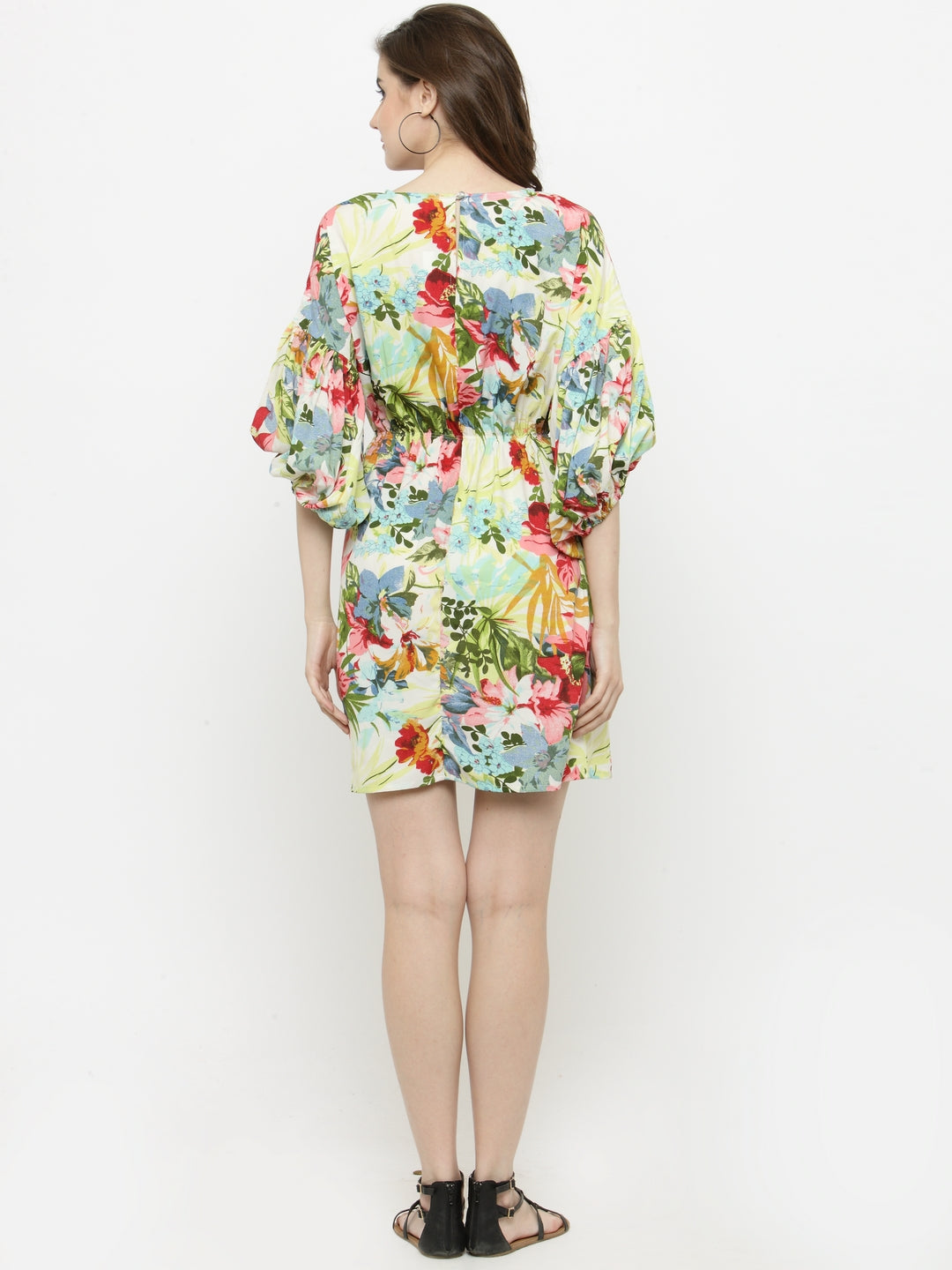 White Printed A-Line Dress