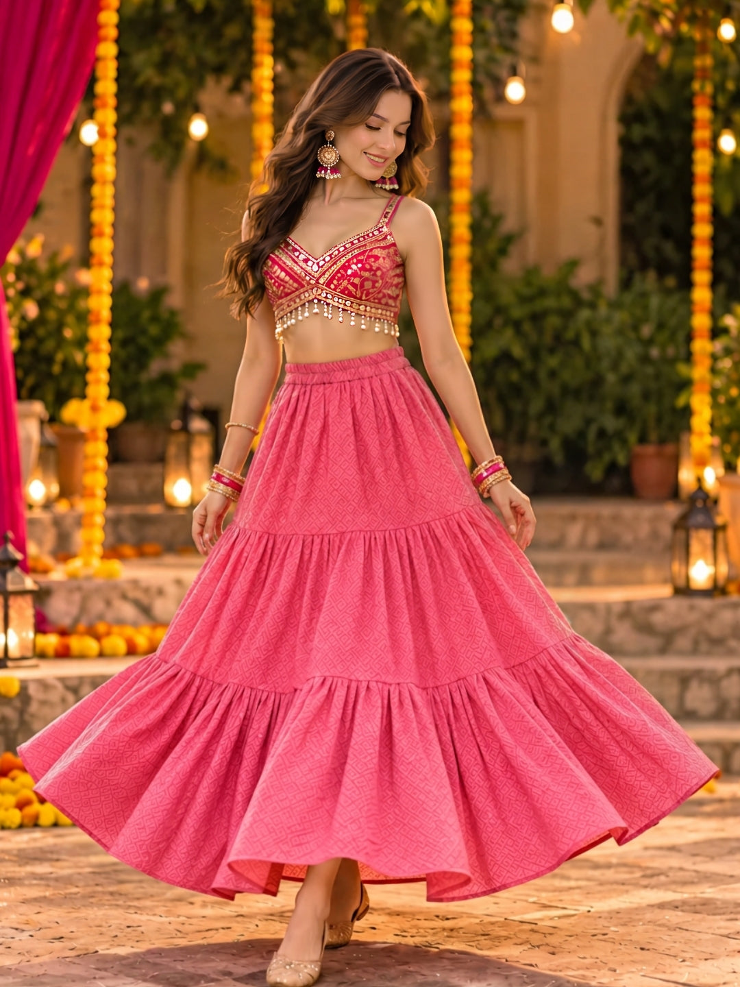 Tiered Garba & Dandiya Skirt