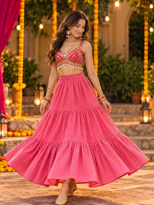 Tiered Garba & Dandiya Skirt