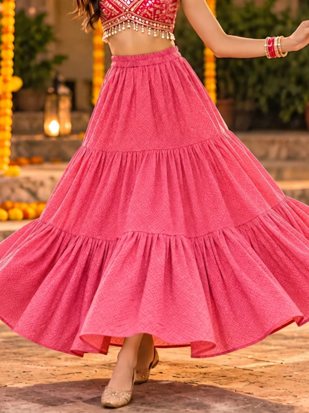 Tiered Garba & Dandiya Skirt