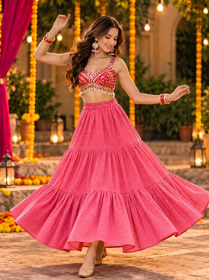 Tiered Garba & Dandiya Skirt