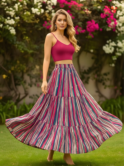 Pure Cotton Tiered Maxi Skirt