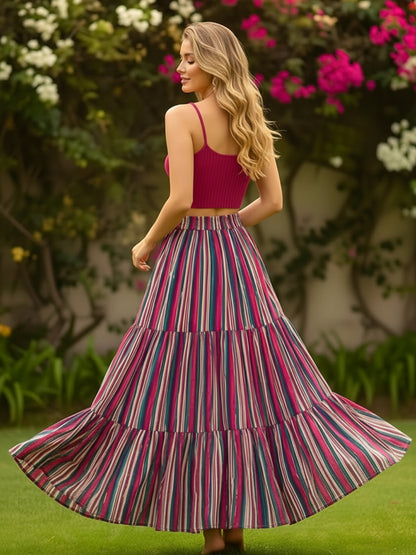 Pure Cotton Tiered Maxi Skirt