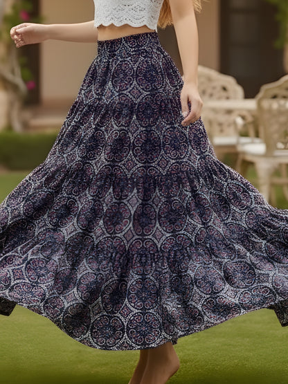 Pure Cotton Tiered Maxi Skirt