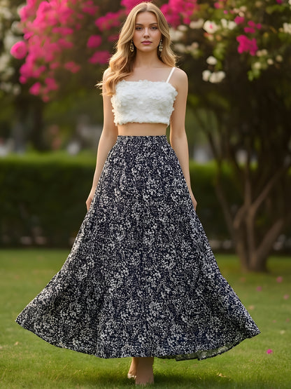 Pure Cotton Tiered Maxi Skirt