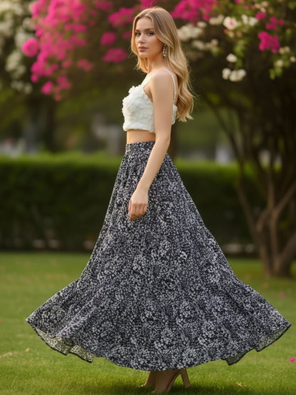 Pure Cotton Tiered Maxi Skirt