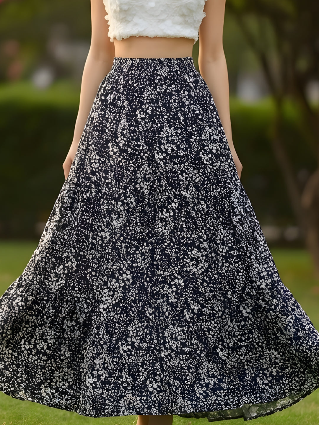Pure Cotton Tiered Maxi Skirt