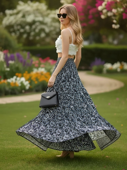 Pure Cotton Tiered Maxi Skirt