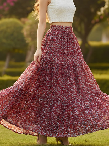 Pure Cotton Tiered Maxi Skirt