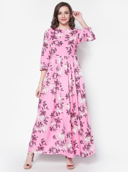 Floral print fit & flare dress