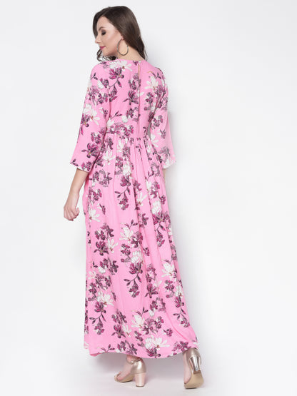 Floral print fit & flare dress