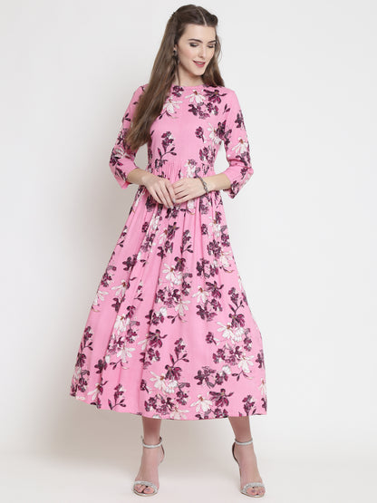 Floral print fit & flare dress