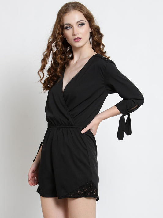 Wrap tie up sleeve jumpsuit
