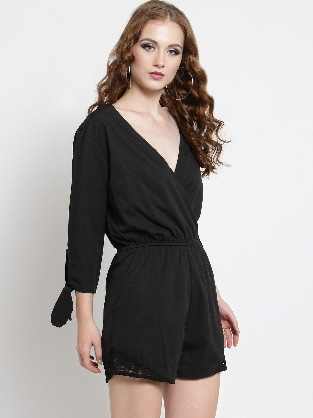 Wrap tie up sleeve jumpsuit