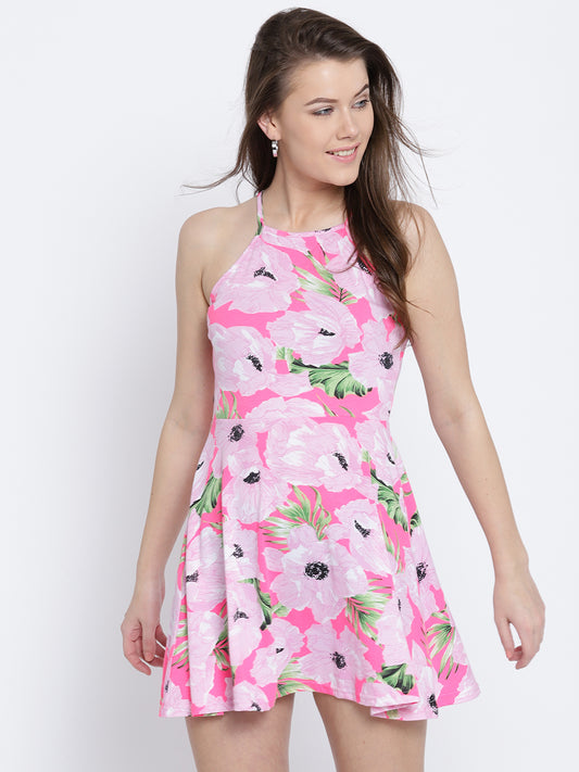 Strap shoulder skater dress