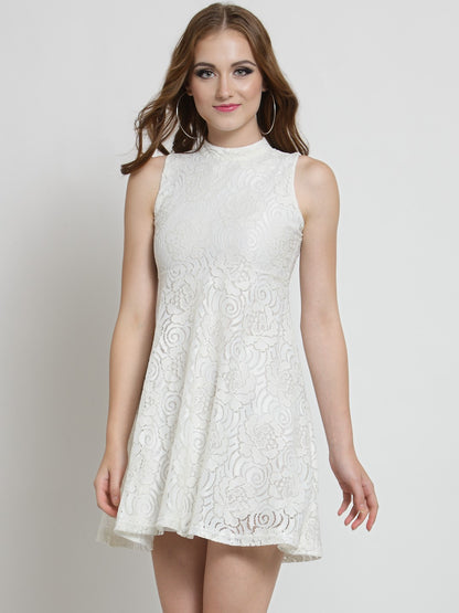 Lace fit and flare dress