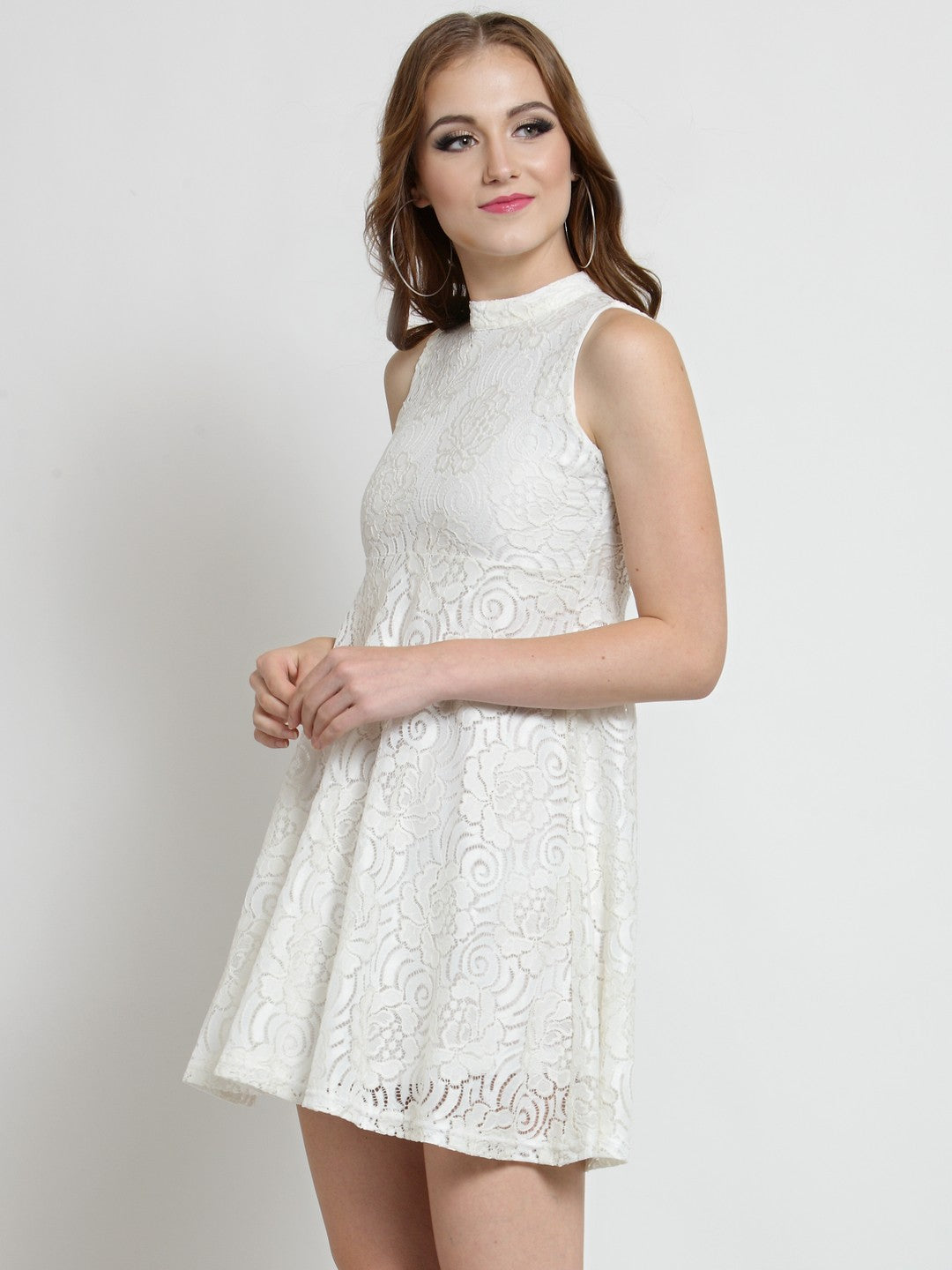 Lace fit and flare dress