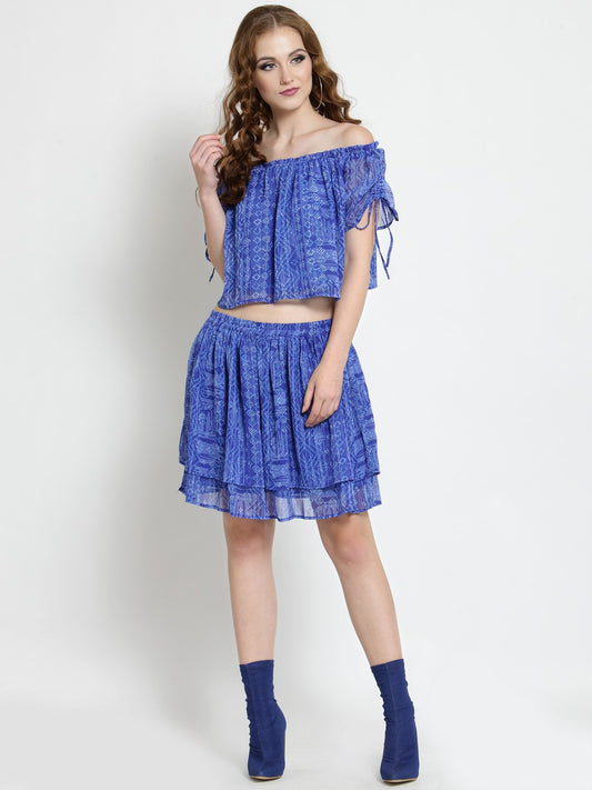 Two pc chiffon Ruffle dress