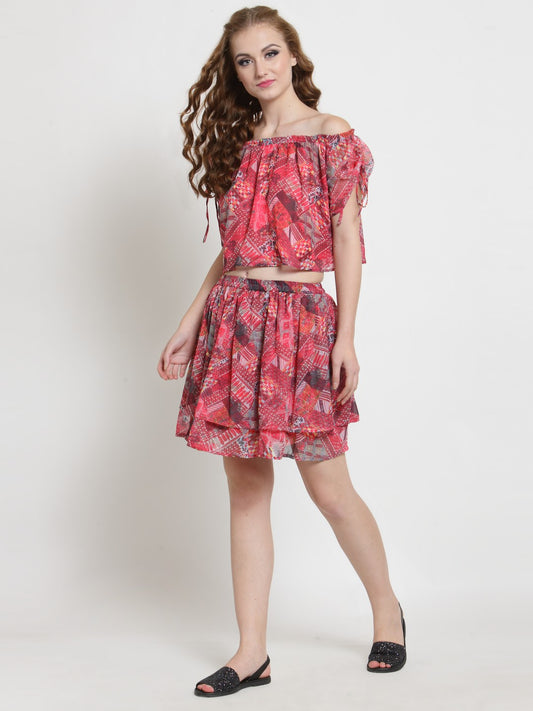 Two pc chiffon Ruffle dress