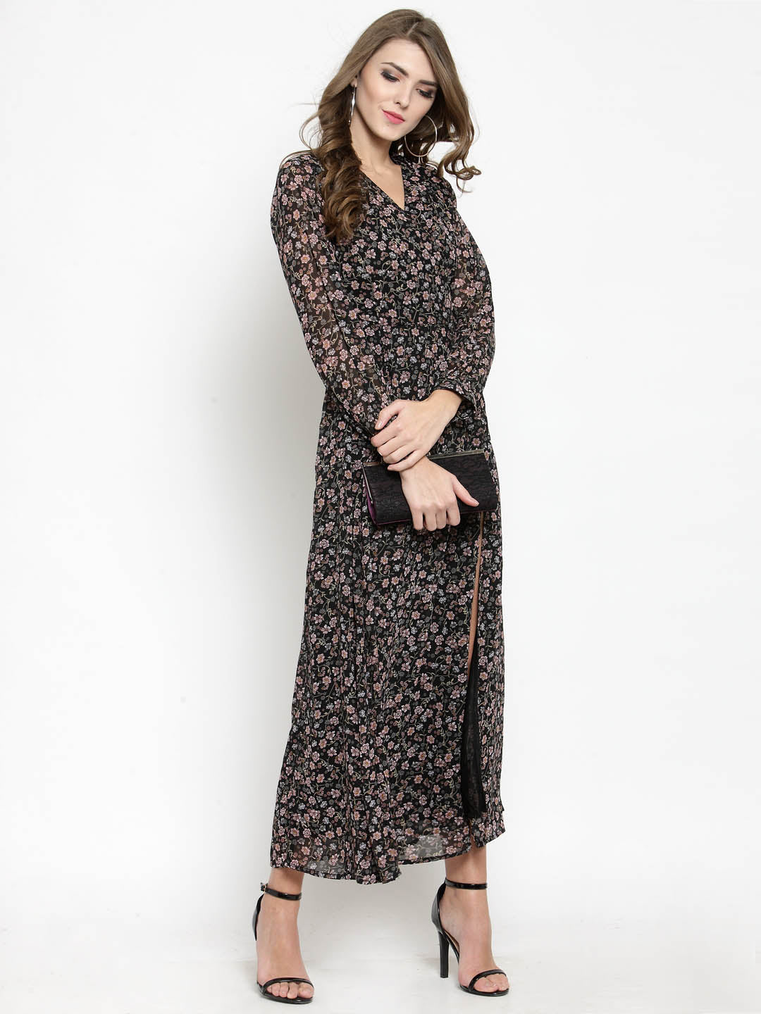 Wrap front Maxi dress