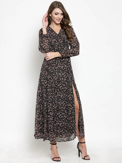 Wrap front Maxi dress