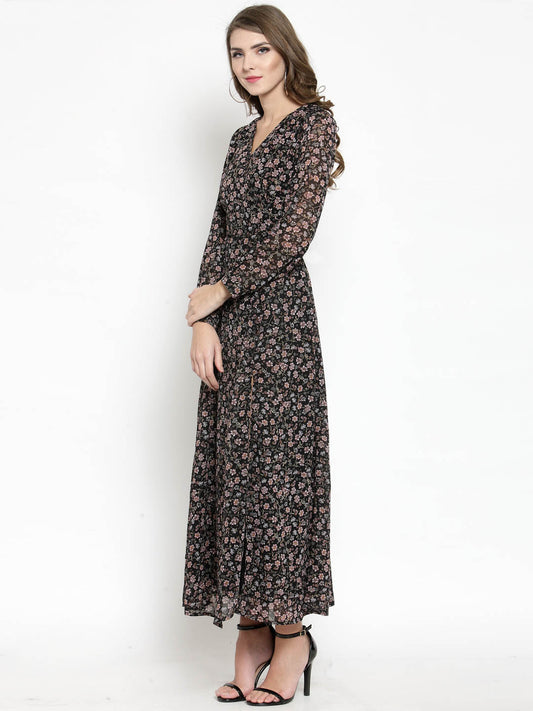 Wrap front Maxi dress