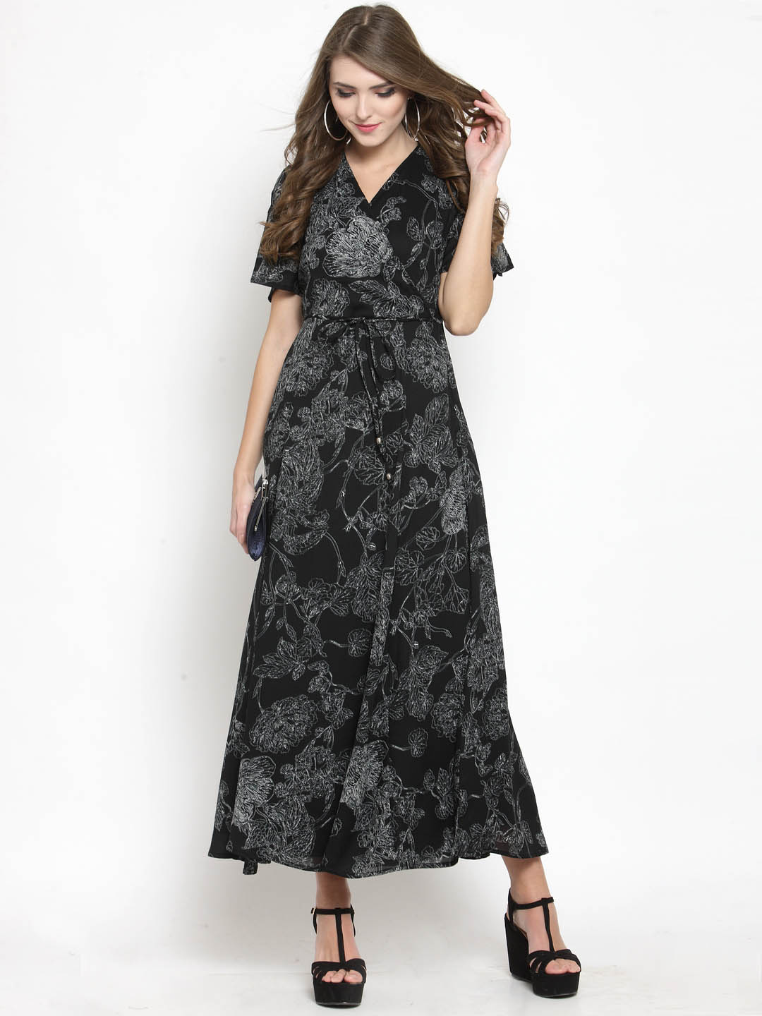Wrap front Maxi dress