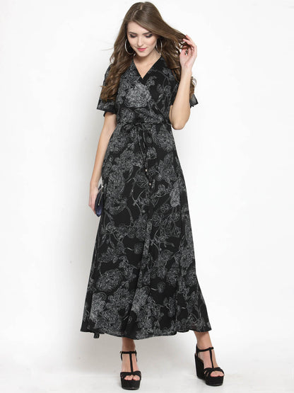 Wrap front Maxi dress