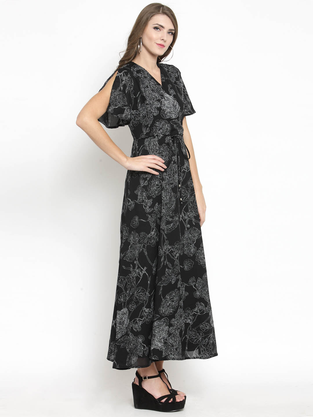 Wrap front Maxi dress