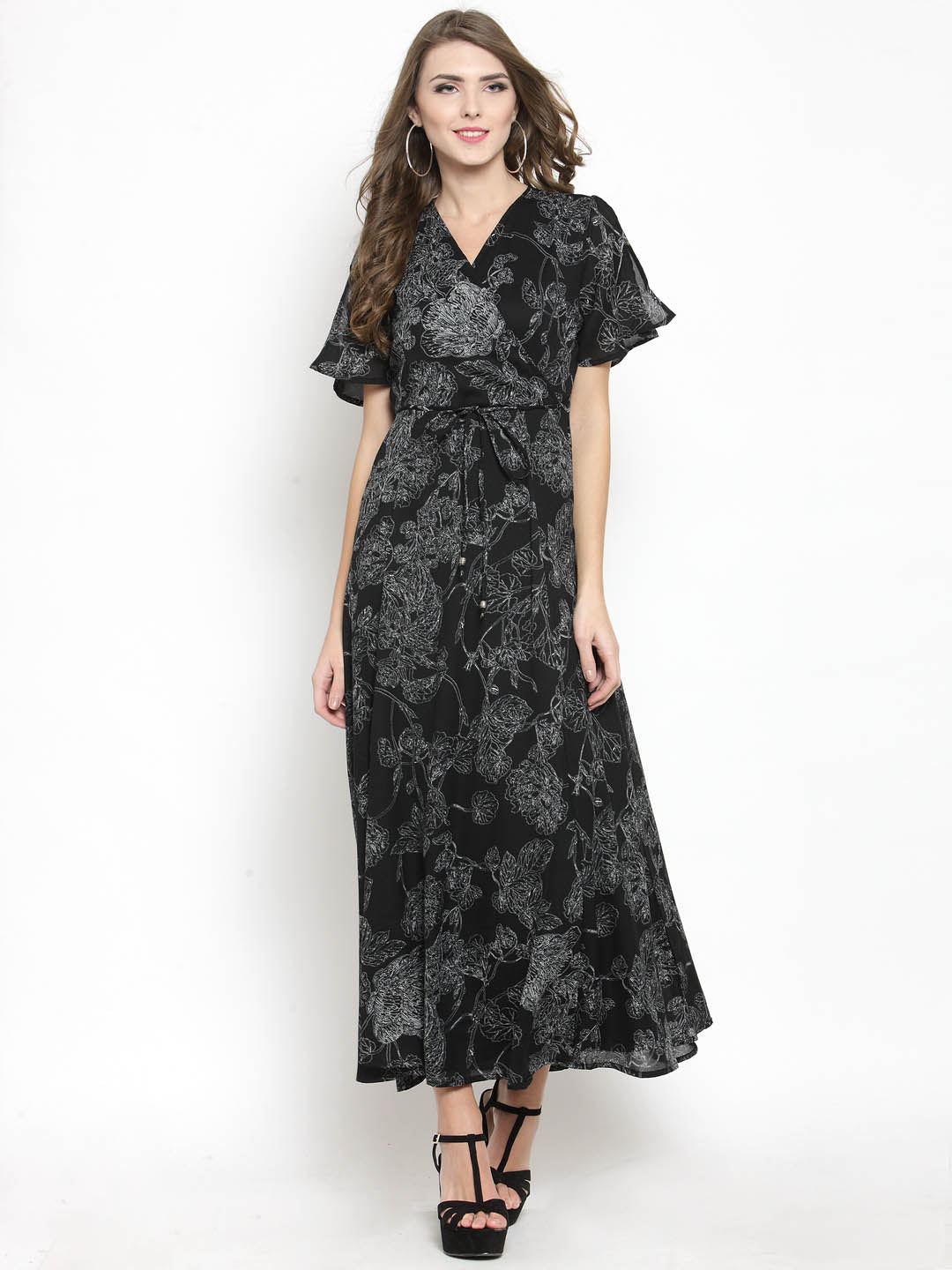 Wrap front Maxi dress